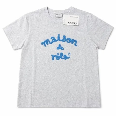 [하프클럽] 로라로라 MAISON DE ROLA 엠브로이더리 티셔츠 멜란지그레이