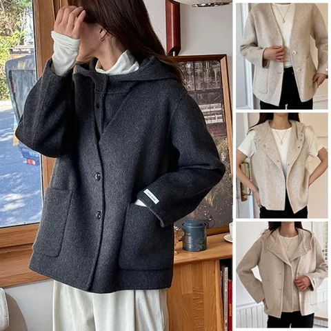 C. FREE [55~77] 울 100% 핸드메이드 조끼 +코트 세트