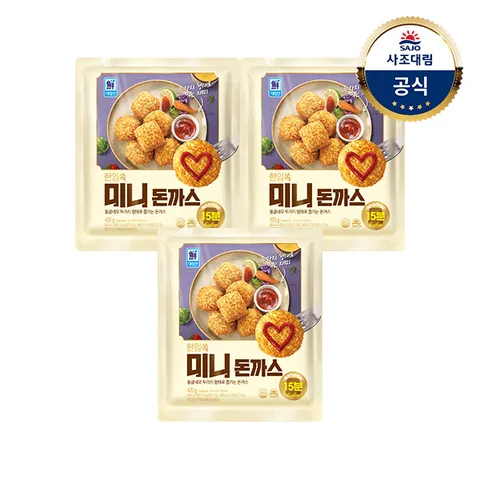 [대림냉동] 한입쏙 미니돈까스 420g 3개