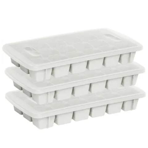 뚜껑아이스트레이 뚜껑얼음트레이 (Gray) 18홀 3매입 아이스틀 얼음틀 아이스몰드 얼음몰드