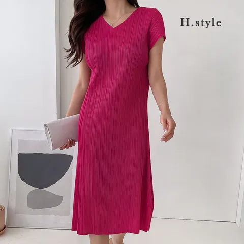 [하프클럽/에이치스타일]OP/트리코트V넥옆트임원피스/여름/OPS