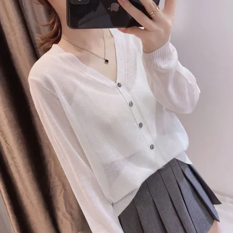 여성 여름 파스텔 시스루 브이넥 얇은 가디건 5컬러 롱가디건 카디건 니트 여성니트