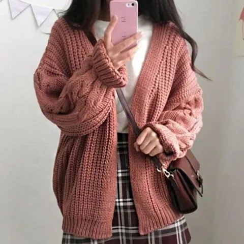[하프클럽/끌레아]여성 굵은 니트 꽈배기 외출 패션 아이템 가디건 라운드 꽈베기니트 여자 여성상의