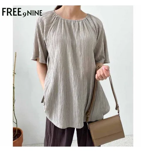 주름밴딩플레어블라우스FRB32030A