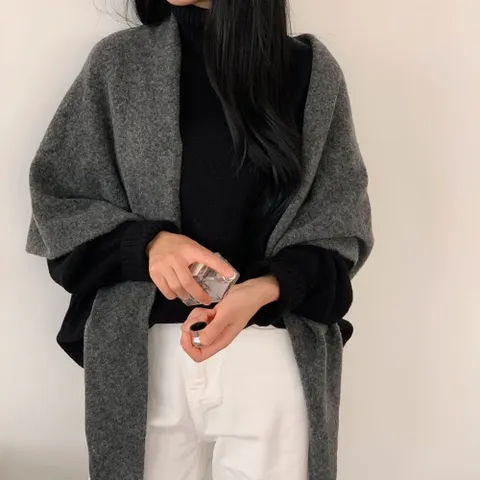 숄머플러 울 삼각 니트 목도리 어깨숄 여성 겨울 머플 숄 숄머플러 울머플러 어부바니트