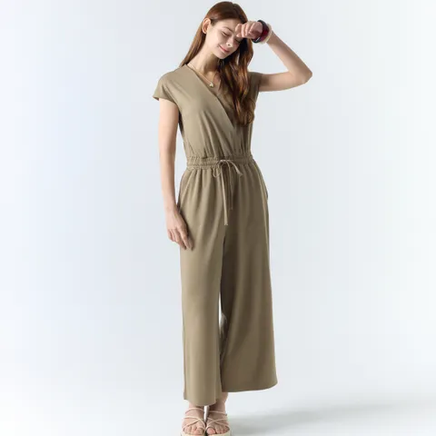 [최초가 89900원] [55~88] 브이넥 반팔 점프수트