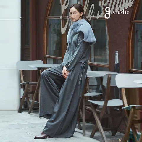 지스튜디오 25FW 울블렌드 맥시 드레이프 팬츠