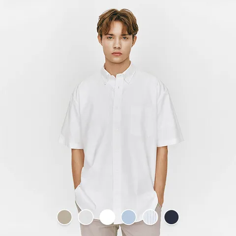 [지오다노] 045510 옥스포드 반팔 셔츠