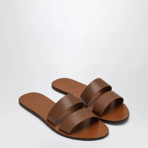 MANEBA­ P9.7Y0LE/XI_MANEB-TA Brown leather sandals with straps