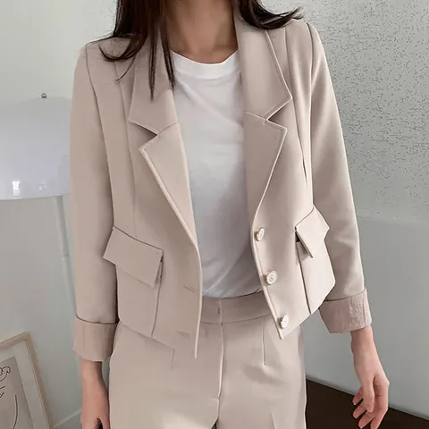 [하프클럽/에이치스타일](OT)미이따배색숏자켓 여성 봄점퍼 집업 JK