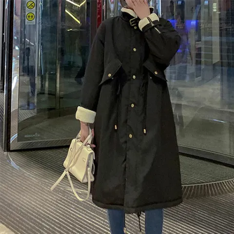 [브리치]  / 양털 안감 허리 스트랩 데일리 겨울 야상 롱자켓