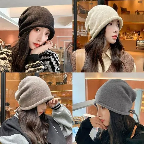 [하프클럽] 니트 롤업 비니쓰는법 예쁜 여성 디자인 비니