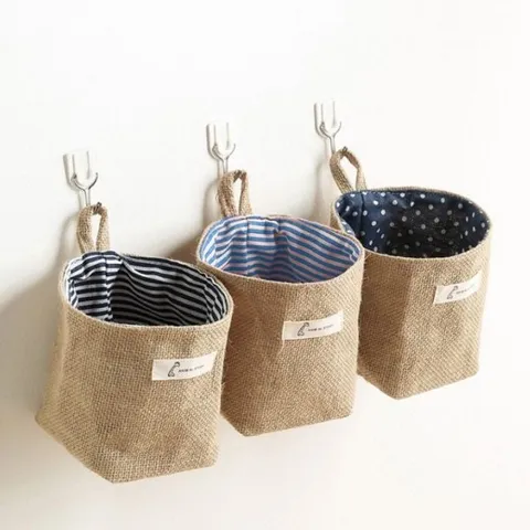 린넨 코튼 고급 수납 트렌드 패브릭 바구니 벽걸이수 린넨바구니 코튼바구니 패브릭바구니 수납