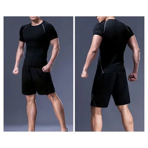 [하프클럽]  남성츄리닝반팔 1P 3컬러 딱붙는 조깅 헬스 트레이닝