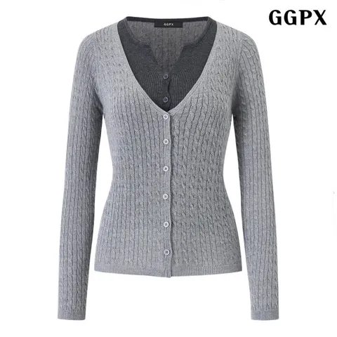 [롯데백화점][지지피엑스]이지 레이어드 브이넥 가디건 (GQCCK008D)