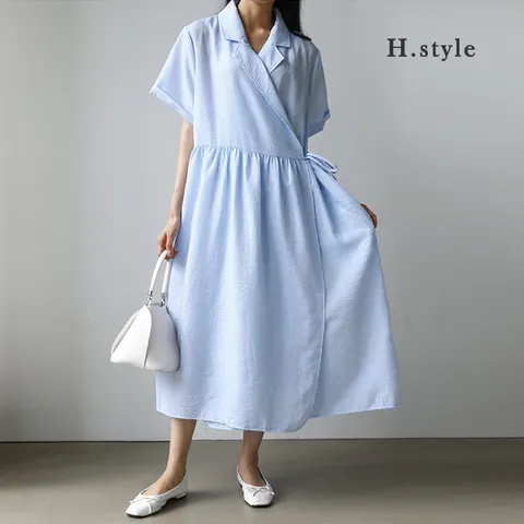 [하프클럽/에이치스타일]WB/체크랩OPS/여름/빅사이즈