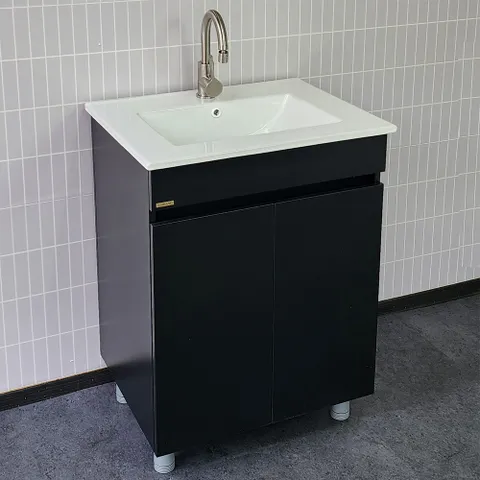 [라비앙] 시크 매립형 욕실 하부장 +세면기 600 하부장/ 블랙 (수전 팝업 트랩 미포함-필요시 추가구매)