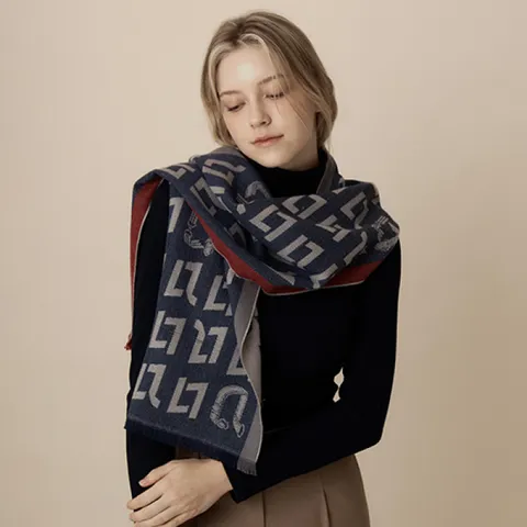 [롯데백화점](스카프)]울혼방 머플러 루스 네이비 2BHW452NA