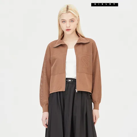 아울렛 메쉬 아트웍 집업 니트 가디건 SAKC33431