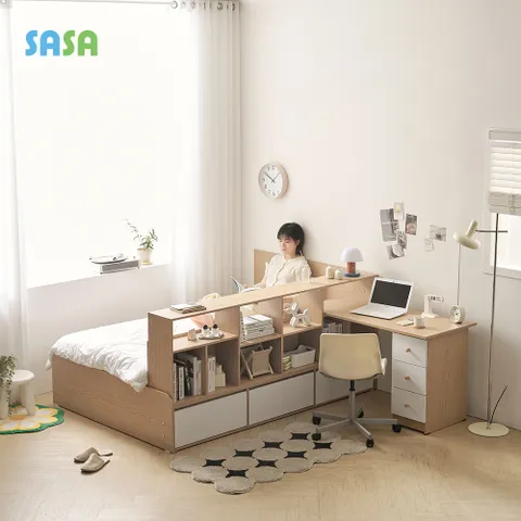 가구 메가 슈퍼싱글 서랍형 수납침대 파티션책장 1200책상 포함