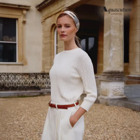 [온플] 아쿠아스큐텀 25FW 이집트 기자코튼100 케이블 니트 3종