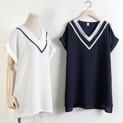 [브리치]  / 위쉬몰 DB 브이롤업블라우스(0341H505) 빅사이즈