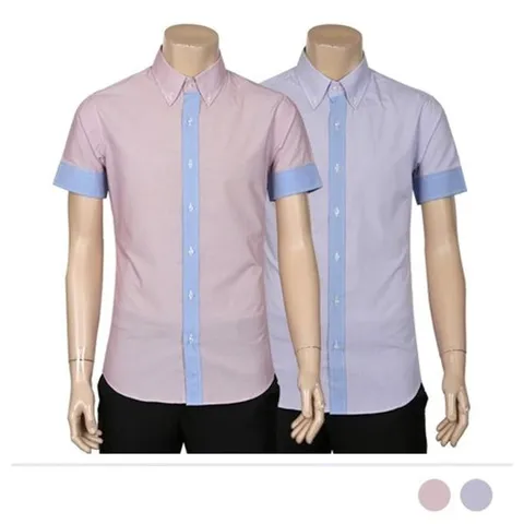 [하프클럽]  와이셔츠 남자 체크셔츠 반팔 셔츠 무지 드레스 남방