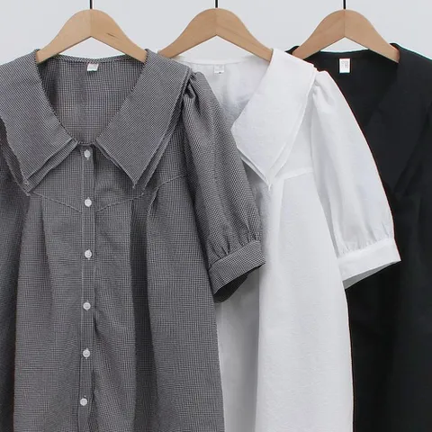 이중 카라 블라우스 207N080S 빅사이즈 여성