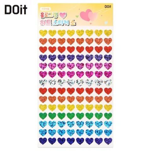 하트 3매입 스티커 두잇 소 홀로그램 분류