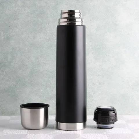 1L 블랙 원터치 진공보온병 스텐보온병 보온보냉병 보냉보온병 보냉물병