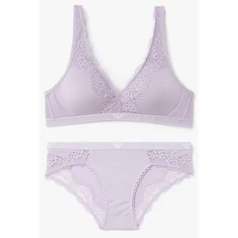 [롯데백화점][엠포리오 아르마니 언더웨어]플라워 자수 리무브 브라렛팬티세트(0824181508-0824111514)