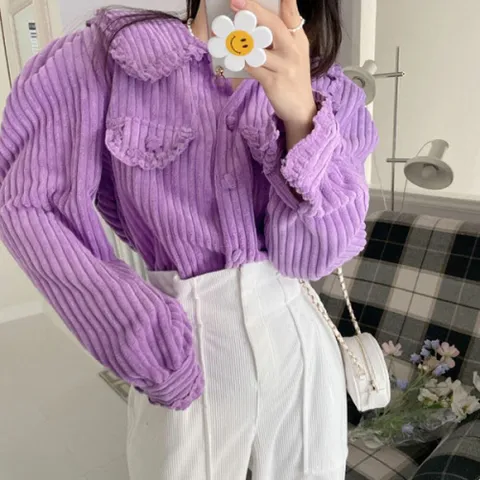 [브리치]  / 카라넥 골지 코듀로이 도톰 셔츠 567158