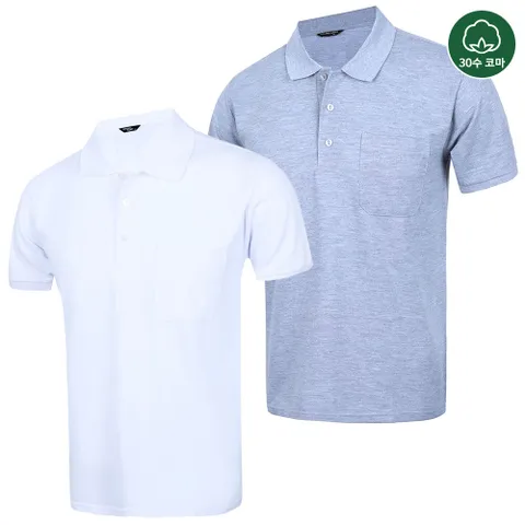 Q 30수PKG카라반팔 남성카라티셔츠 반팔 피케셔츠 30수 무지카라티 단체복