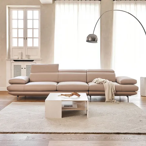 나예 4인용 슈타크 통가죽 헤드레스트 소파