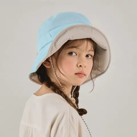 [썬캡/물놀이모자] 리플렉스 와이드 버킷햇_연하늘 (키즈~성인) 유아 여성 여름모자 자외선차단