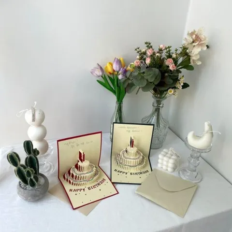 생일 축하 3D 팝업카드 편지쓰기 편지카드 카드편지 팝업카드
