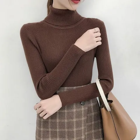 [하프클럽/모노무드] 여성 가을 겨울 이너 폴라 골지 니트티 레이어드 상의