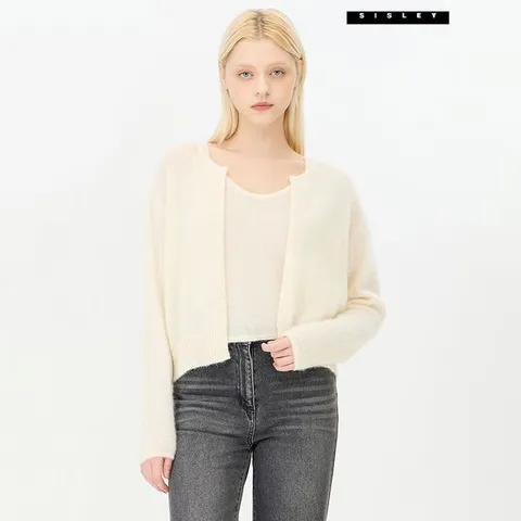 [하프클럽]  모헤어 블렌드 탑 셋업 니트 가디건 SAKC36461