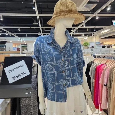 DP02 독특한문양 청블라우스 LS6BLP145 (51367416)
