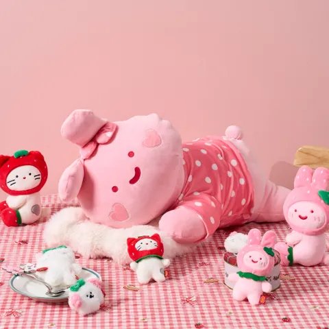 [버터샵] 딸기피크닉 스크래빗 바디필로우