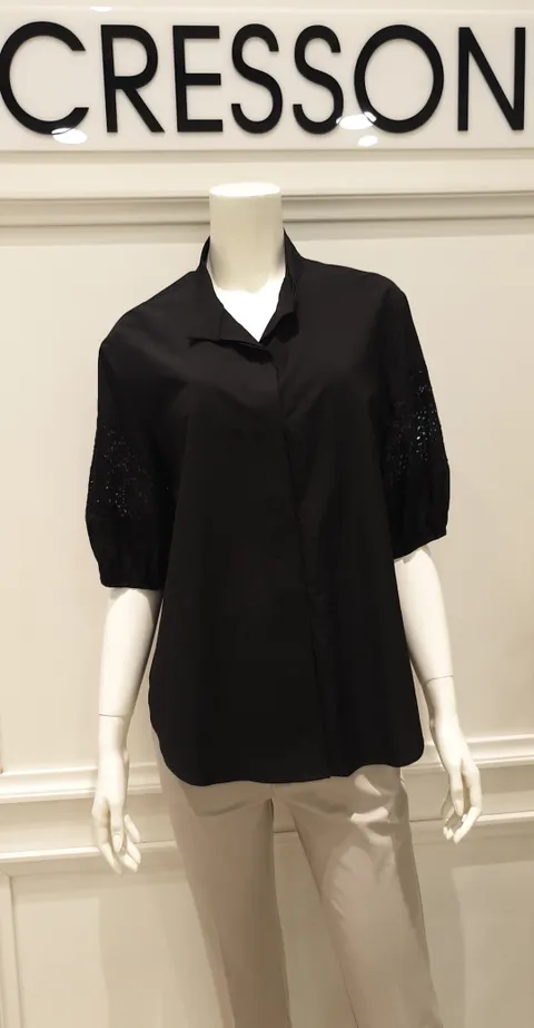 크레송 자수 볼륨 소매 블라우스KDCFBP55