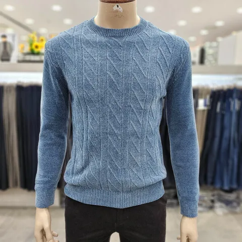 (모다인천점)블루 로우게이지케이블 라운드 니트/POKR4301A_IC_3