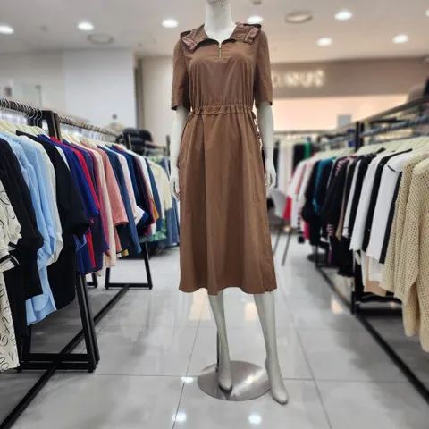 여성 정장 24신상 카라넥 롱  A라인 여름 브랜드 원피스JEF8WOP0120_US