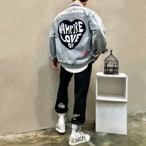 [브리치]  / 루즈핏 뒷판 입체 뽀글 패치 남자 가을 청자켓