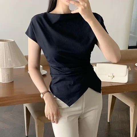 [브리치] 더제이수 / 소와르 셔링 블라우스 (2color)