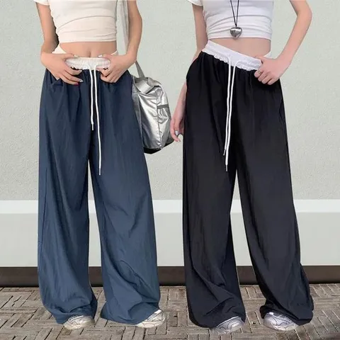 [하프클럽] ONM 오버핏 여성바지 댄스 와이드 밴딩바지 편한 여성추리