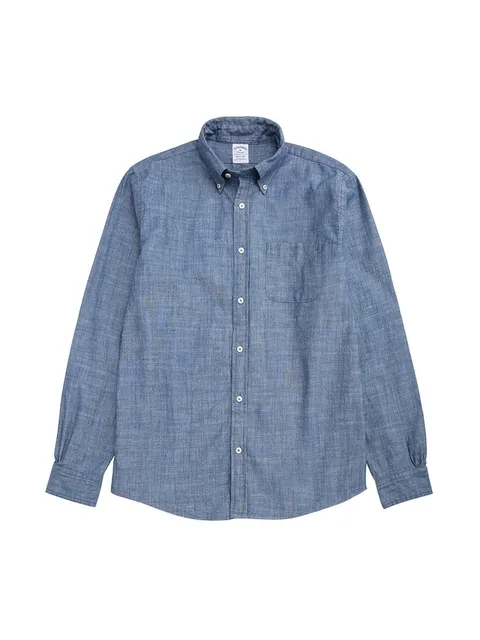 판매종료_레귤러핏 코튼 샴브레이 셔츠 (블루) (BBTHMM2532MES)