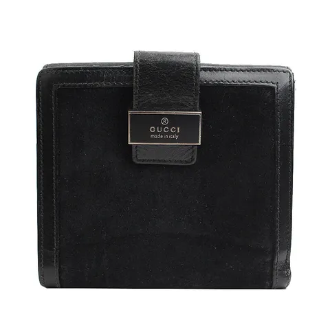 [중고명품]  블랙 스웨이드 반지갑