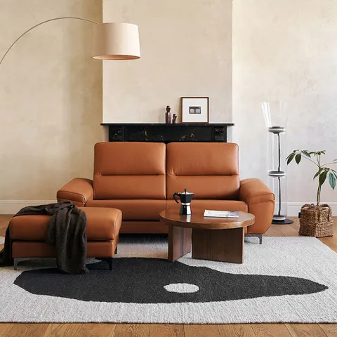 [CJ단독] 다한 3인용 이태리 벨라니 통가죽 소파