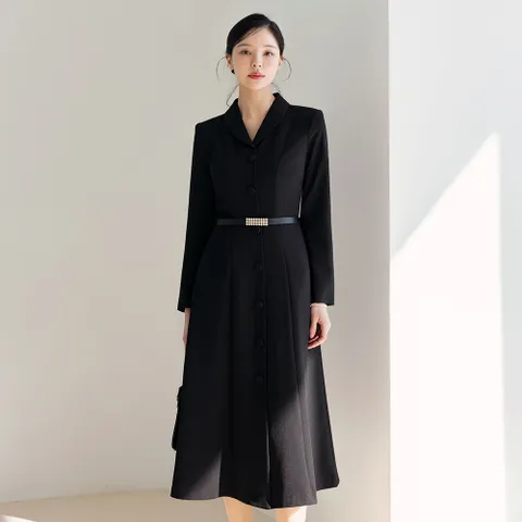 (~XXL까지) 다메드 숄카라 벨트 플레어 원피스 봄 가을 오피스룩 하객룩 데이트룩 모임룩 미시룩 빅사이즈